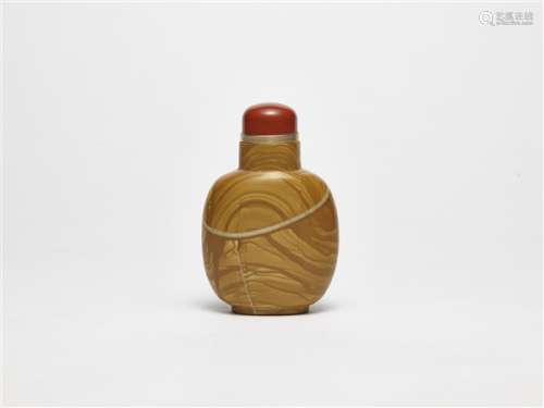 FINE REPUBLIC ERA STONE CARVED SNUFF BOTTLE