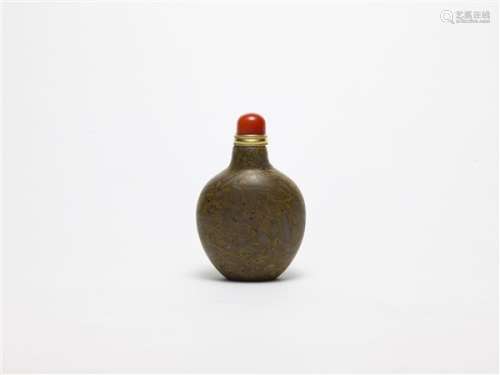 FINE REPUBLIC ERA STONE CARVED SNUFF BOTTLE