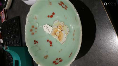 CHINESE CELADON BUTTERFLY DISH