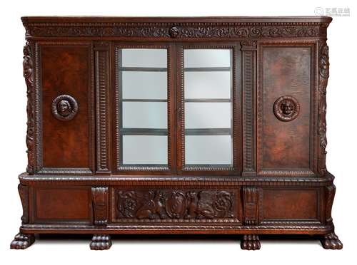 GERMAN RENAISSANCE STYLE BOOKCASE (WITH KEY)