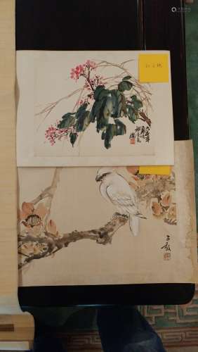 PAIR OF CHINESE PAINTING WITH SILK BOARDERS