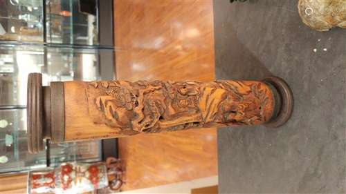 CARVED BAMBOO INCENSE TUBE