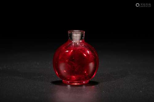 Chinese red glass snuff bottle. 19/20th century.