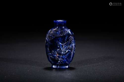 Chinese carved lapis lazuli snuff bottle.