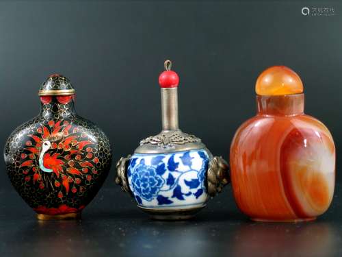 Three Chinese Snuff Bottles