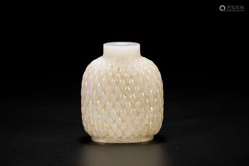 Chinese carved jade snuff bottle.  19th Century.