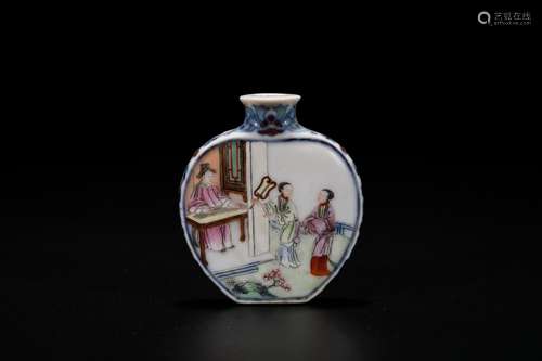 Chinese famille rose porcelain snuff bottle.