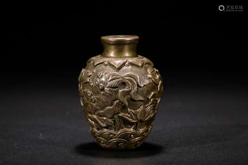 Chinese brass snuff bottle