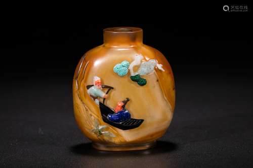 Chinese agate snuff bottle