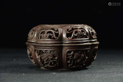 17-19TH CENTURY, OLD FLOWER PATTERN BAMBOO CENSER,QING DYNASTY