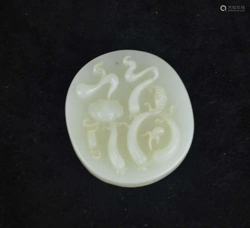 A FU CHARACTER PATTERN JADE CARVING
