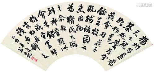 翁同龢（1830-1904）  行书节录《东坡志林》 扇面镜心 水墨纸本 乙酉(1885年)作