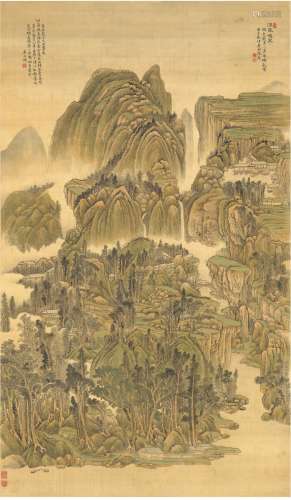 张庚（1685～1760） 1744年作 浮岚暖翠图 立轴 设色绢本