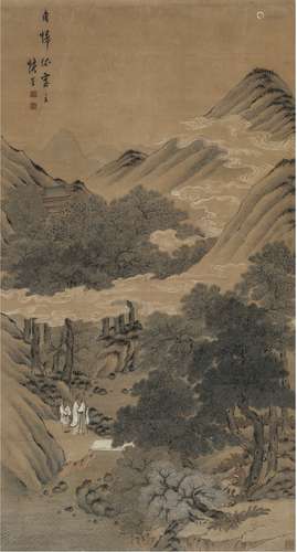 张崟（1761～1829） 云山问道图 镜片 设色纸本