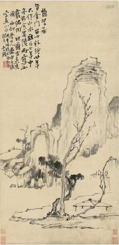 李鱓（1686～1756） 1729年作 临水幽居图 立轴 水墨纸本