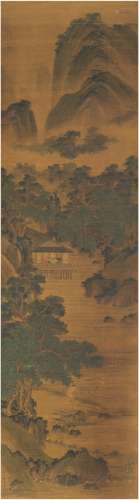 李世倬（1687～1770） 山居高士图 立轴 设色绢本