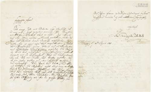 1847年4月4日作 门德尔松 逝世前论乐的亲笔信