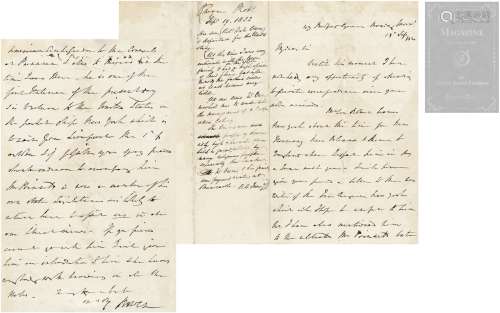 1832年9月19作 华盛顿·欧文 有关印第安人聚居地考察的亲笔信