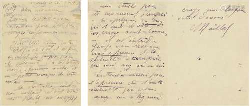 1910年作 马约尔 有关《布朗基纪念碑》的亲笔信