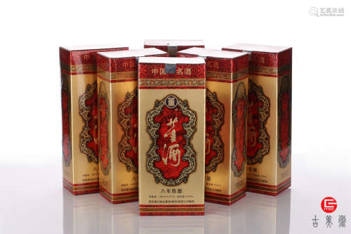 1998年.中国贵州遵义董酒厂酿制38度正装“八年陈酿”董酒6瓶礼盒装