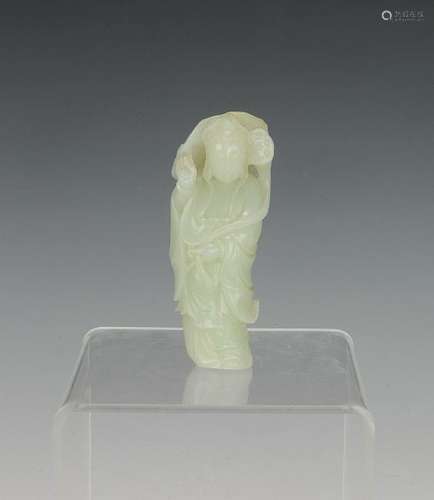 Chinese White Jade Carving of Guanyin