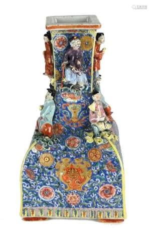 Chinese Square Famille Rose Vase, 18th Century