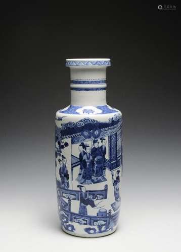 Chinese Blue & White Porcelain Vase, 19th Century