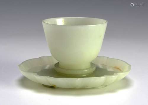 Chinese Jade Cup & Saucer, 18th Century