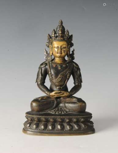 Gilt Bronze Seated Buddha, 18th Century