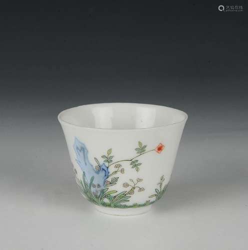 Chinese Famille Verte Teacup, 19th Century