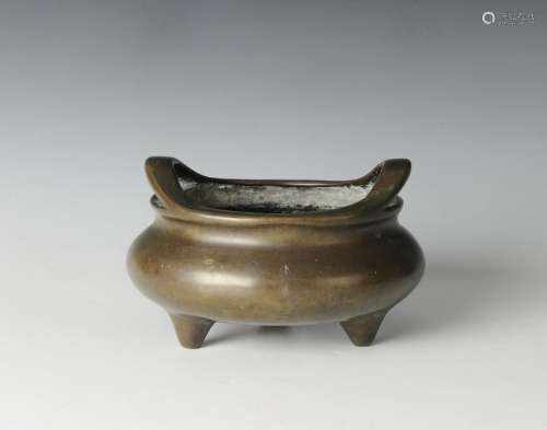 Chinese Bronze Incense Burner, 18th-19th C.