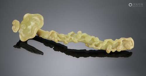 Yellow Jade Lingzhi Shaped Ruyi, 18th-19th Century