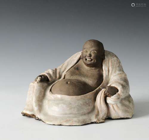 Chinese Shiwan Budai Porcelain Figure, 19th C.