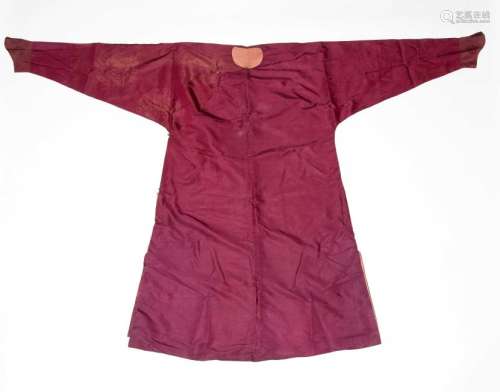 Chinese Purple Silk Lion Robe, 18th Century