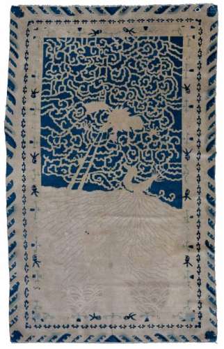 Chinese Wool Phoenix Carpet, 19th Century