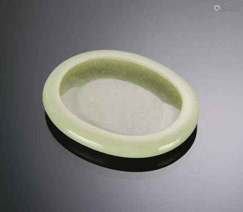 Chinese Jade Oval Brush Washer, 18th -19th Century