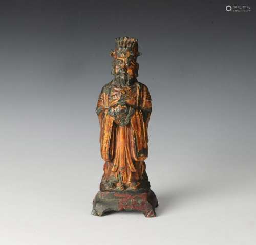Chinese Bronze Daoist Figure, 17th-18th C.