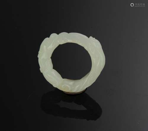 White Jade Dragon Ring, 18th Century