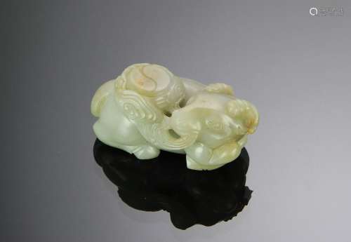 Chinese Carved Jade Ox, Early 18th Century