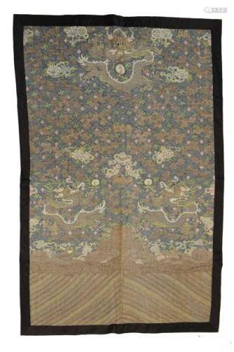 Chinese Dragon Robe Hanging Panel, 19th C.