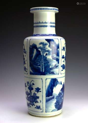 Chinese Blue & White Porcelain Vase, 17th Century