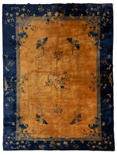 Large Wool Chinese Phoenix Carpet, 19th C.