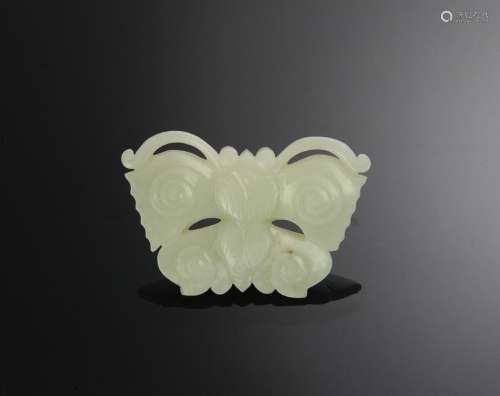 Chinese White Jade Butterfly, 18th-19th C.