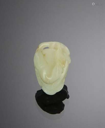 Chinese White Jade Carving of Peaches, 18th C.