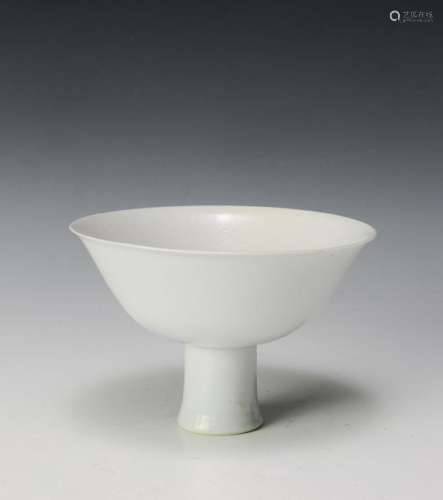 Chinese White Glazed Stem Cup, 18th Century
