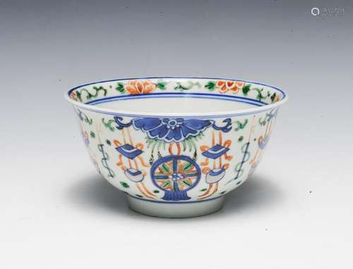 Wanli-Style Wucai Bowl, 19th Century