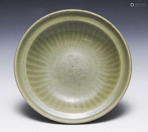 Chinese Longquan Celadon Plate, Yuan or Ming
