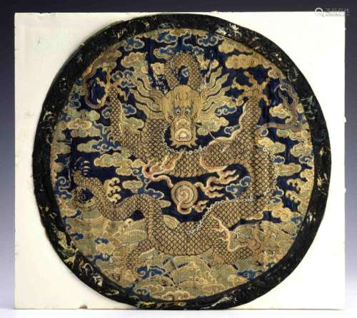 Chinese Dragon Kesi Ranking Badge, 18th Century