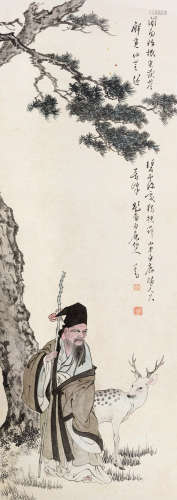 溥儒（1896～1963） 采芝图 镜片 设色纸本