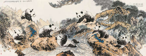 洪世清（1929～2008） 庚午（1990）年作 西蜀溪山多一景 镜片 设色纸本